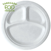  Vanguard™ Renewable & Compostable Sugarcane Plate - 10in 3-Compartment